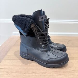 UGG Butte II Black Fur-Lined Boots Size 4 US 36 EU